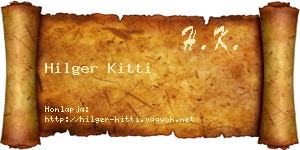 Hilger Kitti névjegykártya